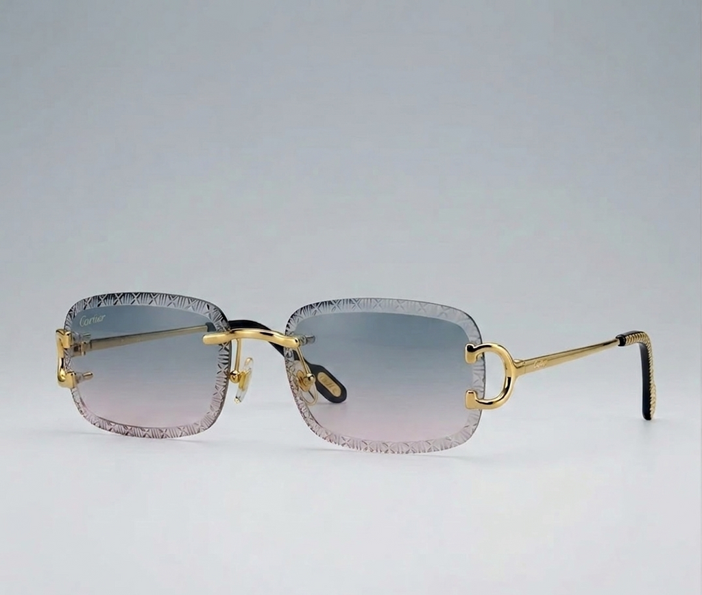 Cartier Diamond Cut Blue/Pink