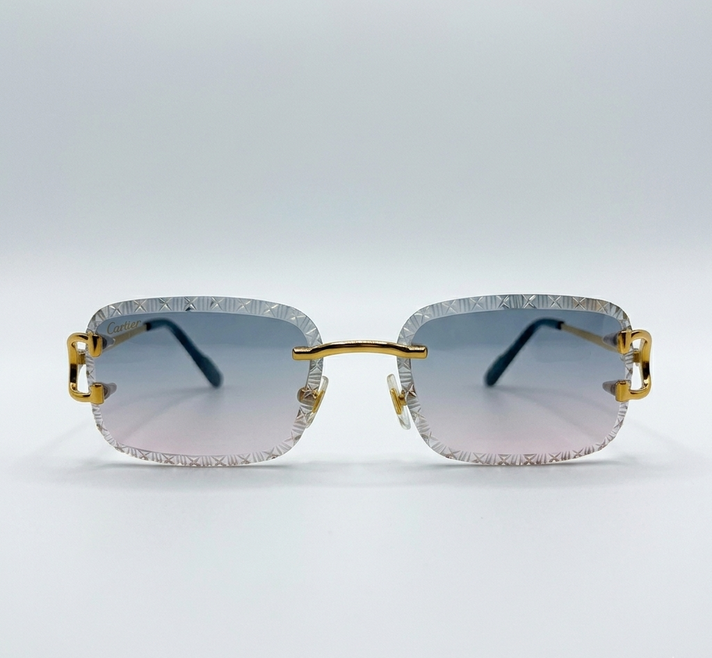 Cartier Diamond Cut Blue/Pink